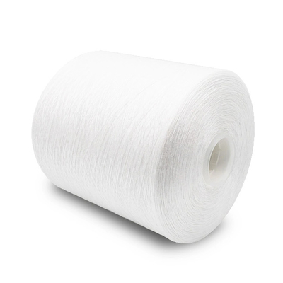 2025 Горячая распродажа Высококачественная пряжа 60/2 Raw White из 100% полиэстера, 1.25 кг/конус